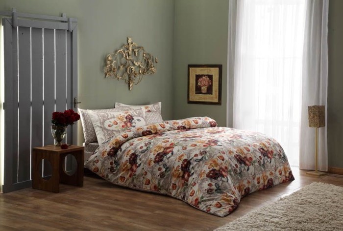 Pościel satynowa Sharon Pink 200x220 TAC komplet 6-cz.