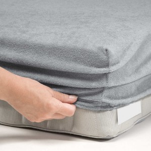 Prześcieradło frotte z gumką 200x220 szare F37-200