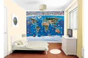 Tapeta dla dzieci 3D Walltastic - Map of the World