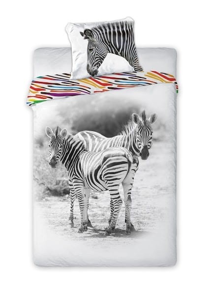 Pościel bawełniana młodzieżowa 140x200 Wild Zebra