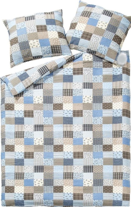 Pościel z kory 200x220 Patchwork krateczka na guziki