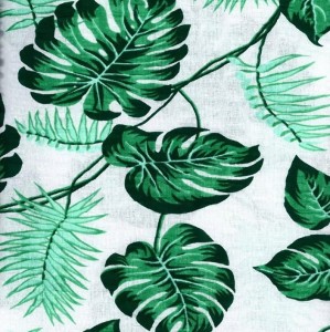 Pościel z kory 200x220 Liście zielone na guziki -1