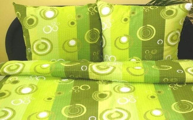 Pościel z kory 160x200 K016 Koła zielone na guziki.