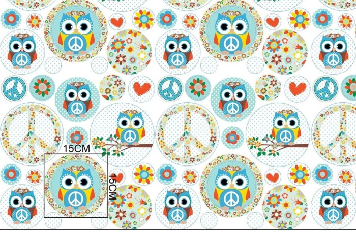 Pościel bawełniana 100x135 Sowy Miętowa 024