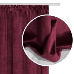 Zasłona gotowa 140x270 bordowa welurowa na taśmie soft Velvet