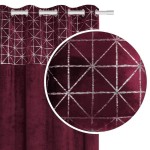 Zasłona 140x250 gotowa Glossy bordowa welurowa na przelotkach