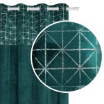 Zasłona 140x250 gotowa Glossy turkusowa ciemna welurowa na przelotkach