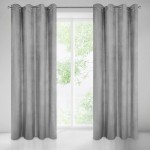 Zasłona gotowa na przelotkach 140x250 grafitowa welwetowa Milo