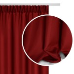 Zasłona gotowa 140x250 czerwona na taśmie Viva