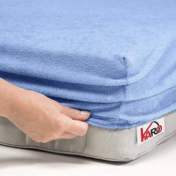 Prześcieradło frotte z gumką 200x220 błękitne F04-200
