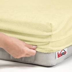 Prześcieradło frotte z gumką 180x200 kremowe F15-18