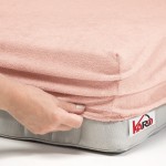 Prześcieradło frotte z gumką 200x220 łososiowe F04-200