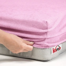 Prześcieradło frotte z gumką 160x200 różowe jasne F22-160
