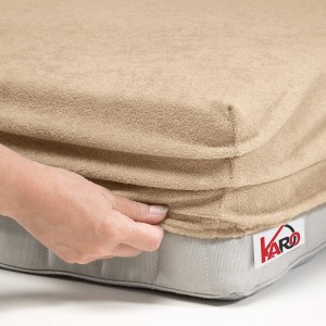 Prześcieradło frotte z gumką 200x220 beżowe F08-200