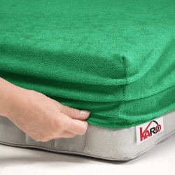 Prześcieradło frotte z gumką 90x200 zielone F41-90