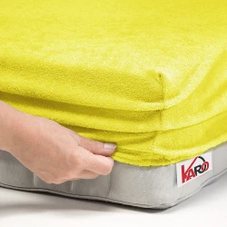 Prześcieradło frotte z gumką 160x200 żółte cytrynowe F16-16