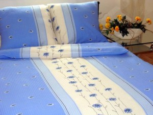 Pościel z kory 160x200 Margerytka K020 niebieska na guziki_2