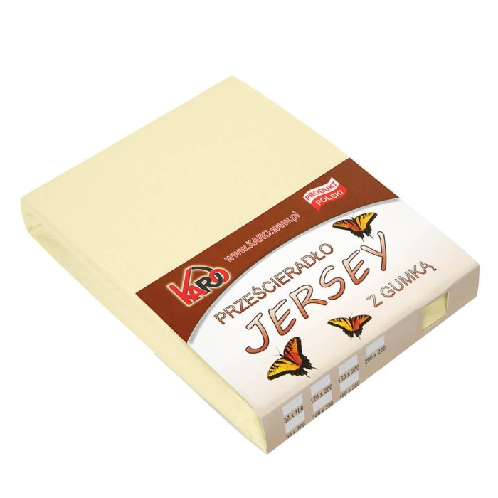 Prześcieradło z gumką jersey 120x200 Kremowe P15-120