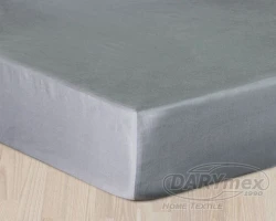Prześcieradło satynowe z gumką 160x200 Szare