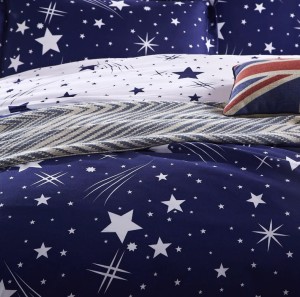 POŚCIEL SATYNOWA 200x220 + 2x POSZEWKA 70x80 GWIAZDKI 05 PRZEŚCIERADŁO-1