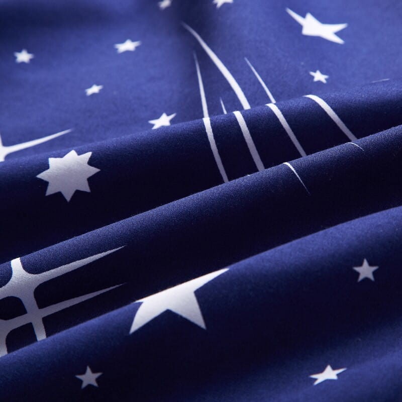 POŚCIEL SATYNOWA 200x220 + 2x POSZEWKA 70x80 GWIAZDKI 05 PRZEŚCIERADŁO-2