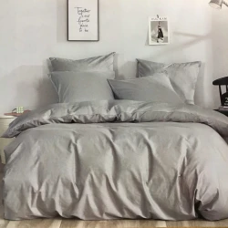 Pościel 100% satyna bawełniana 160x200 dwustronna CW-1420 Premium szara