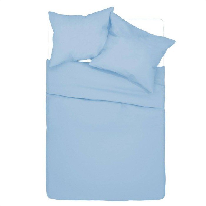 Pościel bawełniana 180x200 Jednobarwna Błękitna Sheer