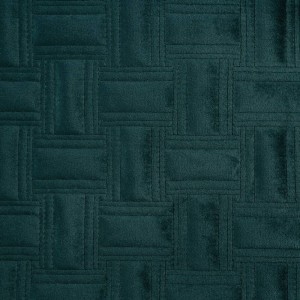 Narzuta dekoracyjna 170x210 welwetowa Turkusowa Ciemna Geometryczna Ria 3-3