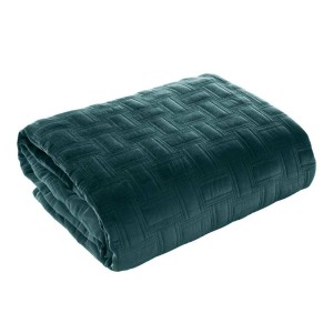 Narzuta dekoracyjna 170x210 welwetowa Turkusowa Ciemna Geometryczna Ria 3-4
