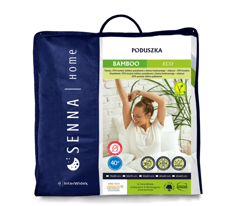 Poduszka Bamboo ECO 70x80 1200g Inter Videx VEGAN1