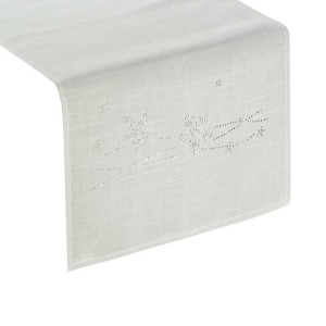 Obrus świąteczny Srebrny Śnieżynki bieżnik Agata 40x140 Cekiny
