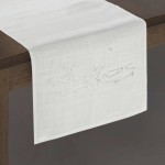 Obrus świąteczny bieżnik Agata 40x140 Cekiny Srebrny Śnieżynki