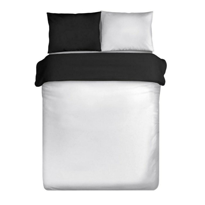 Pościel Dwustronna Czarna Biała Satynowa 180x200 Nova 3