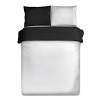 Pościel Dwustronna Satynowa 160x200 Nova 3 Biała Czarna