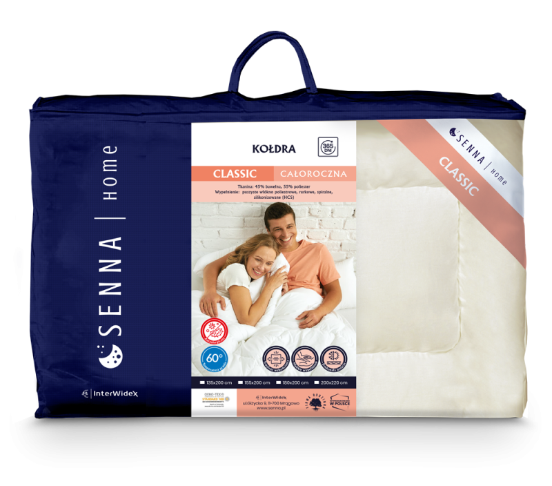 Kołdra antyalergiczna 155x200 Classic Całoroczna Inter Widex 1100g -2