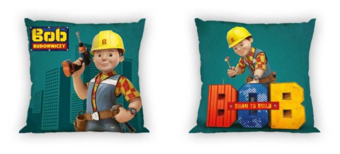 Poszewka dziecięca 40x40 Zielona Bob Budowniczy Dwustronna