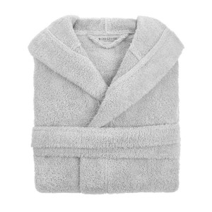 Szlafrok L/XL Bawełniany Frotte z kapturem Szary Robin 2.jpg