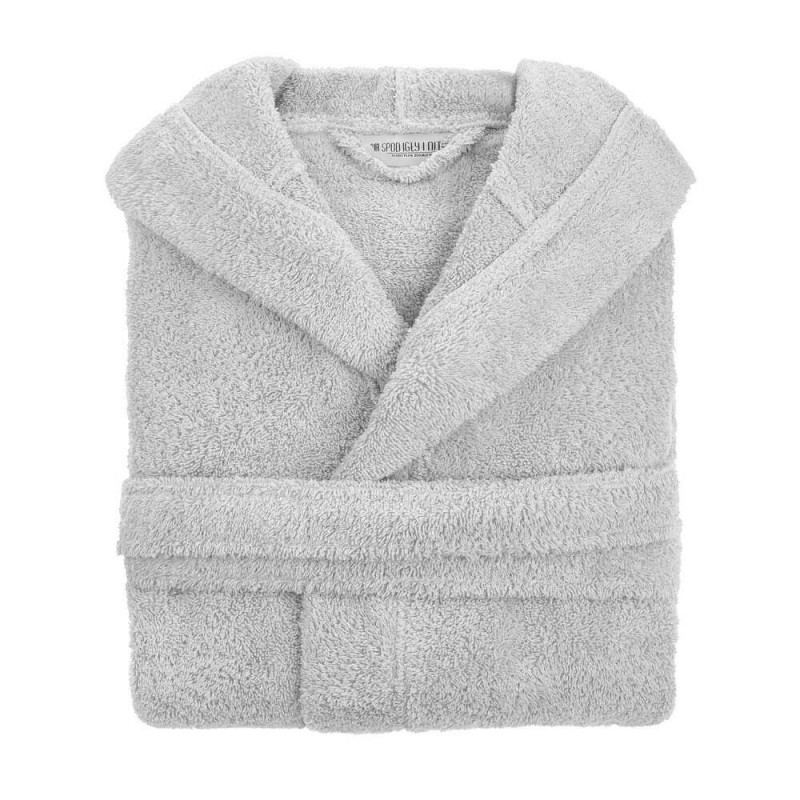 Szlafrok L/XL Bawełniany Frotte z kapturem Szary Robin 2.jpg