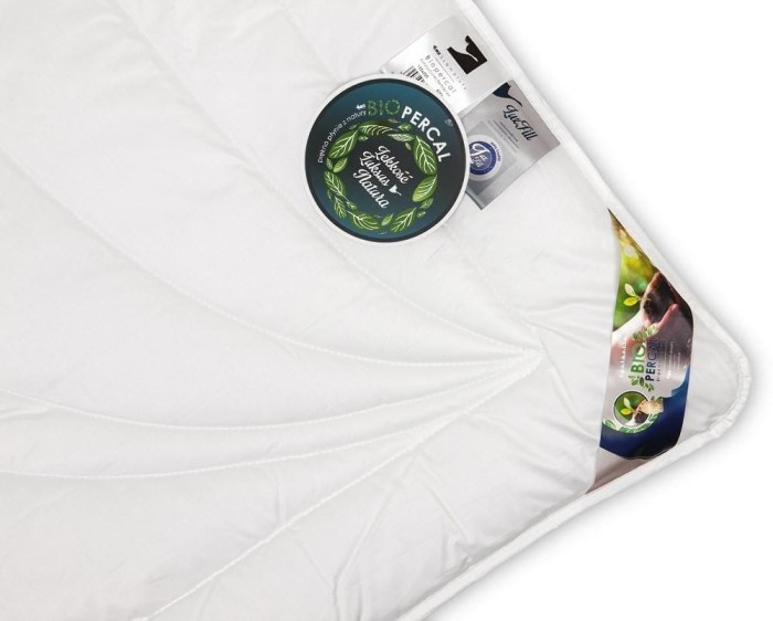 26743Kołdra antyalergiczna 155x200 BioPercal całoroczna 1120g biała delikatny perkal 100% bawełna AMZ-2