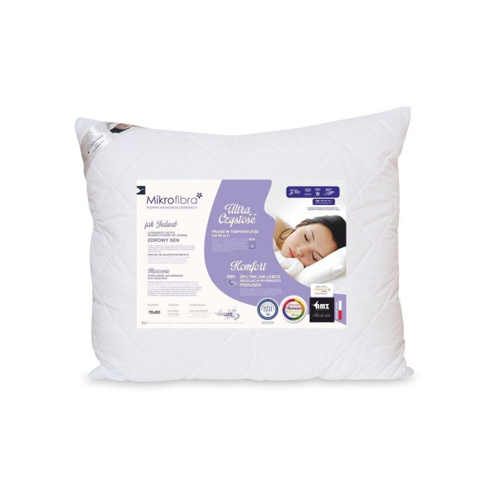 26794Poduszka antyalergiczna 50x70 Mikrofibra pikowana 550g biała AMZ-1