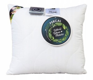 26800Poduszka antyalergiczna 70x80 BioPercal 1000g biała pikowana delikatny perkal 100% bio bawełna AMZ-1