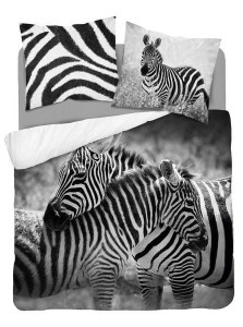 Pościel bawełniana 160x200 Szara Czarna Biała Zebra Młodzieżowa 1