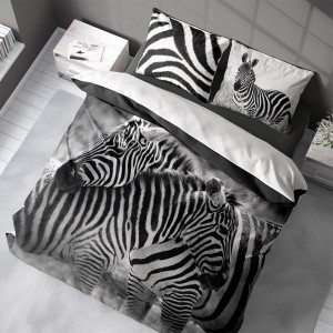 Pościel bawełniana 160x200 Szara Czarna Biała Zebra Młodzieżowa 2