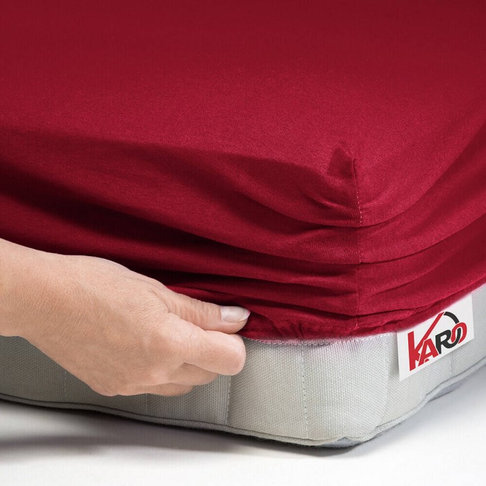 Prześcieradło z gumką jersey 90x200 bordowe P16-90