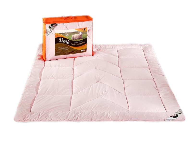 Kołdra Owcza Wełna 160x200 AMW 1600g różowa