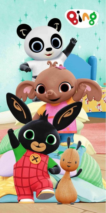 Ręcznik plażowy 70x140 Bawełniany Królik Bing Flop Słonik Sula Pando Przyjaciele Dziecięcy-1