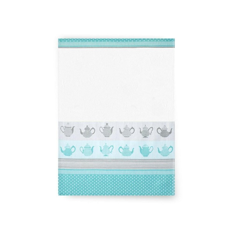 Ścierka do naczyń 50x70 turkusowa czajniki-1