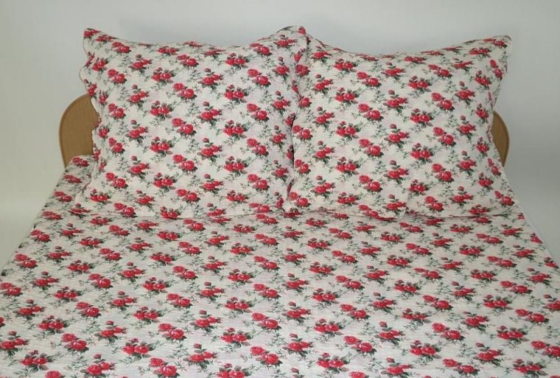 Pościel z kory 160x200 Różyczki 100% bawełna gruba na guziki-1