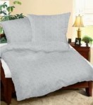 Pościel z kory 160x200 Szara 100% bawełna guziki Jednobarwna