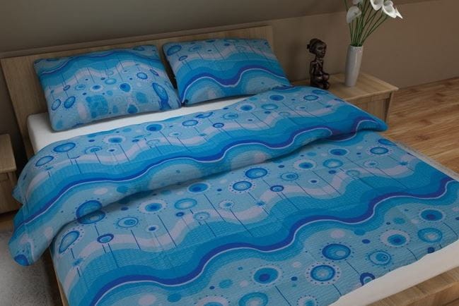 Pościel z kory 200x220 Niebieska Lizak 100% bawełna gruba na guziki-2